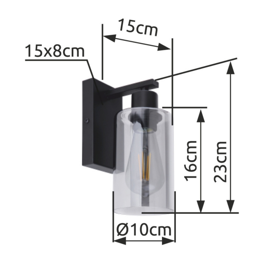 Globo - Nástěnné svítidlo 1xE27/60W/230V černá