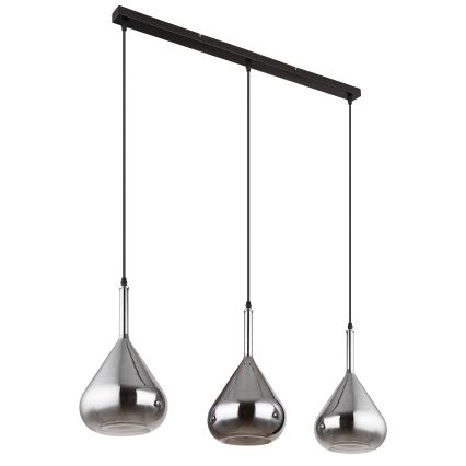 Globo - Lustr na lanku 3xE27/60W/230V černá