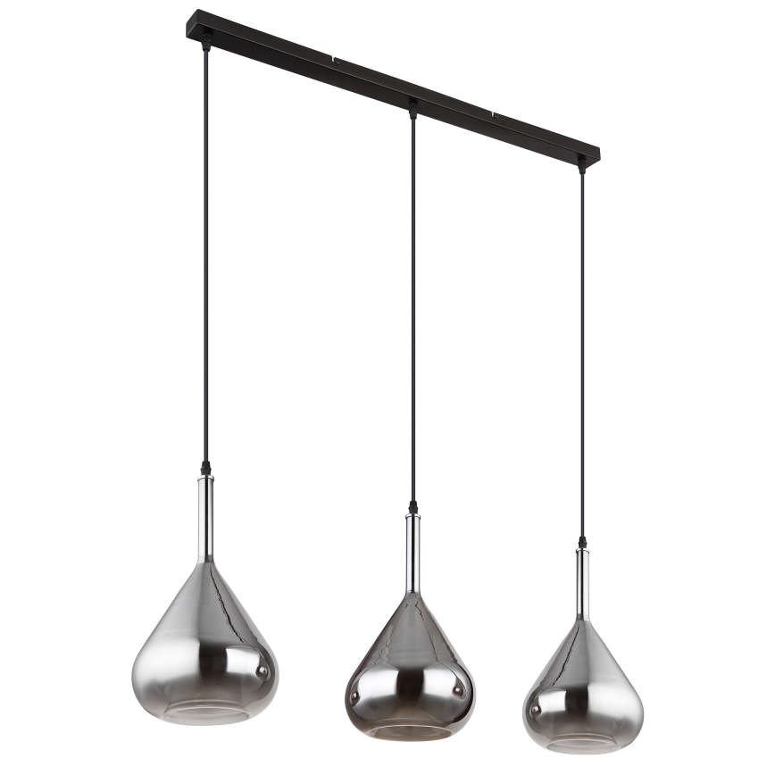 Globo - Lustr na lanku 3xE27/60W/230V černá