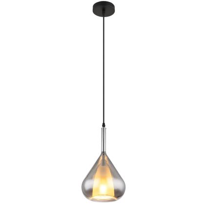Globo - Lustr na lanku 1xE27/60W/230V pr. 20 cm černá