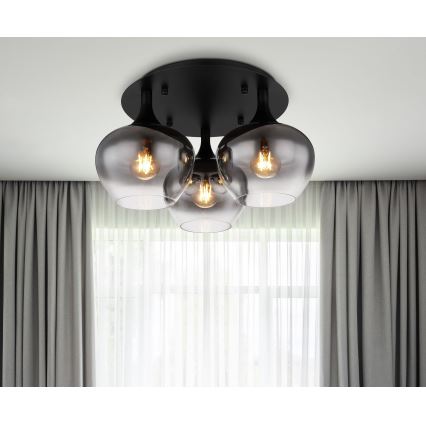 Globo - Přisazený lustr 3xE27/40W/230V pr. 45 cm černá