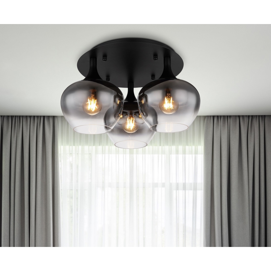 Globo - Přisazený lustr 3xE27/40W/230V pr. 45 cm černá