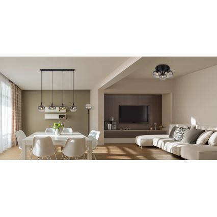 Globo - Přisazený lustr 3xE27/40W/230V pr. 45 cm černá