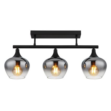 Globo - Přisazený lustr 3xE27/40W/230V černá