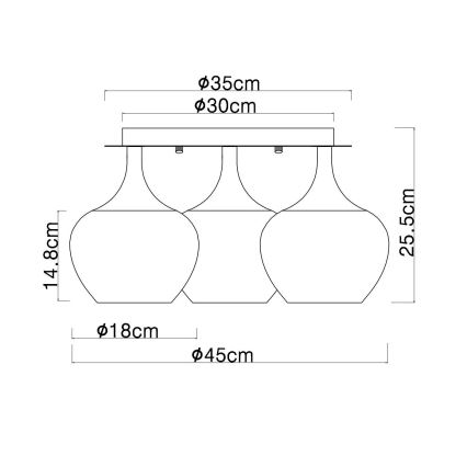 Globo - Přisazený lustr 3xE27/40W/230V pr. 45 cm měděná