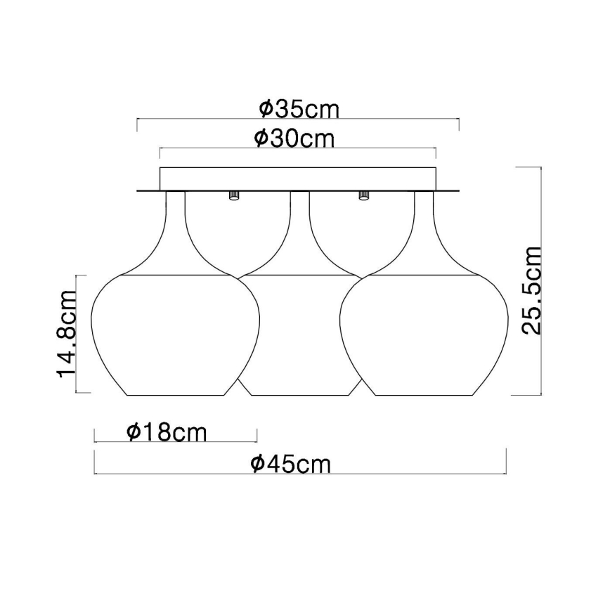 Globo - Přisazený lustr 3xE27/40W/230V pr. 45 cm měděná