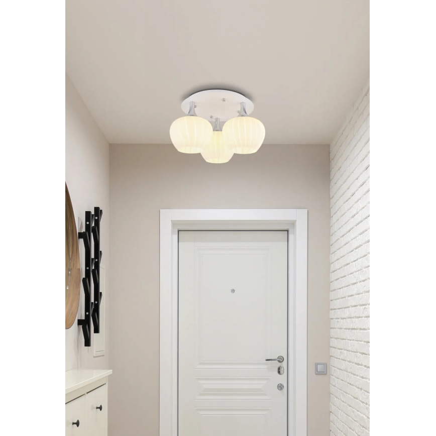 Globo - Přisazený lustr 3xE27/40W/230V bílá