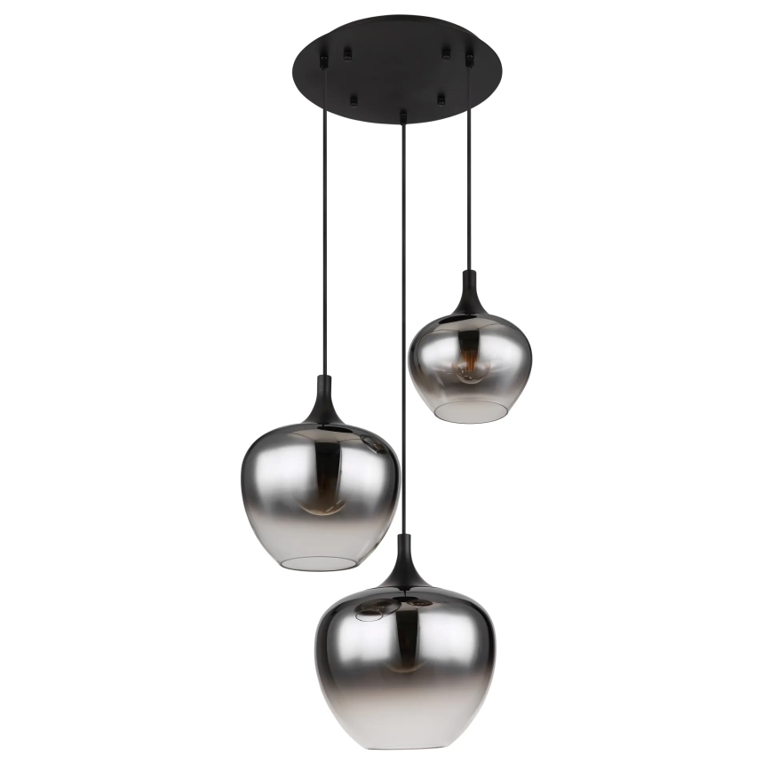 Globo - Lustr na lanku 3xE27/40W/230V pr. 48 cm černá
