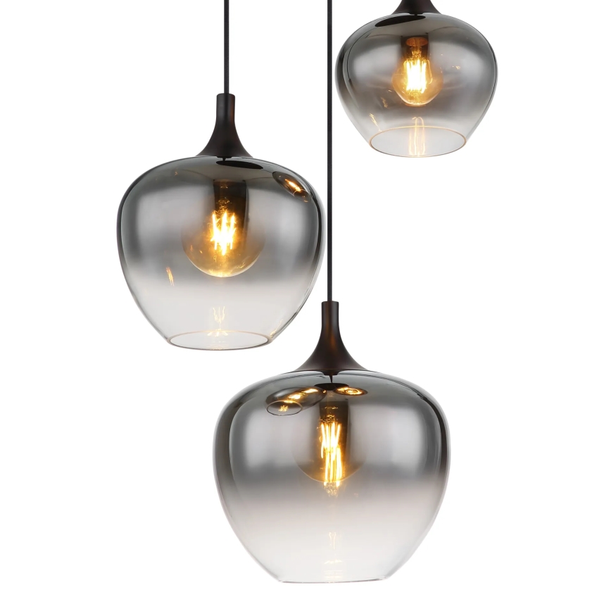 Globo - Lustr na lanku 3xE27/40W/230V pr. 48 cm černá