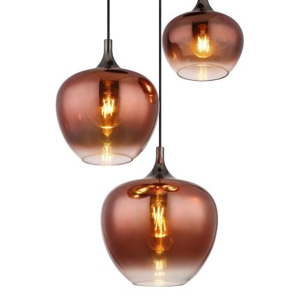 Globo - Lustr na lanku 3xE27/40W/230V měděná