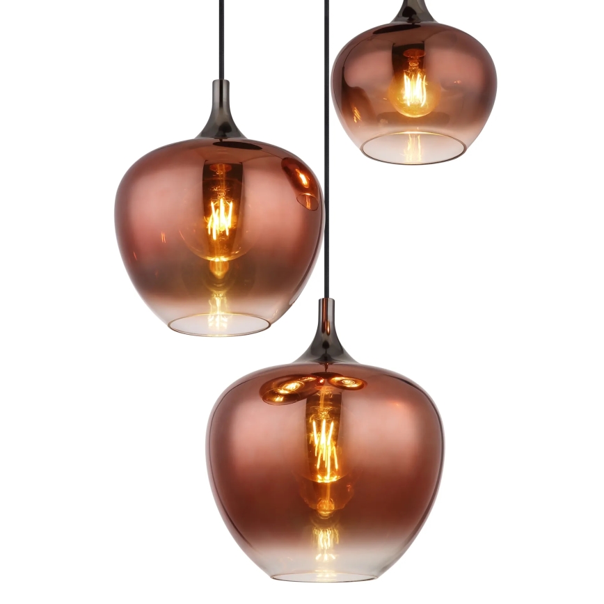 Globo - Lustr na lanku 3xE27/40W/230V měděná