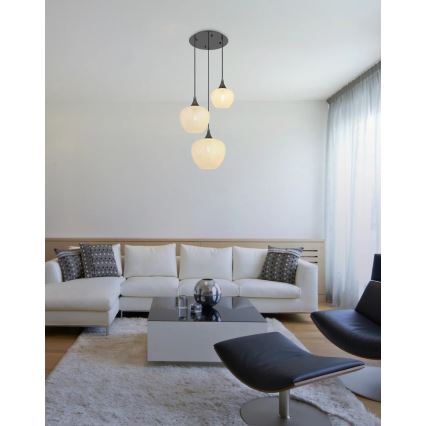 Globo - Lustr na lanku 3xE27/40W/230V bílá/antracit