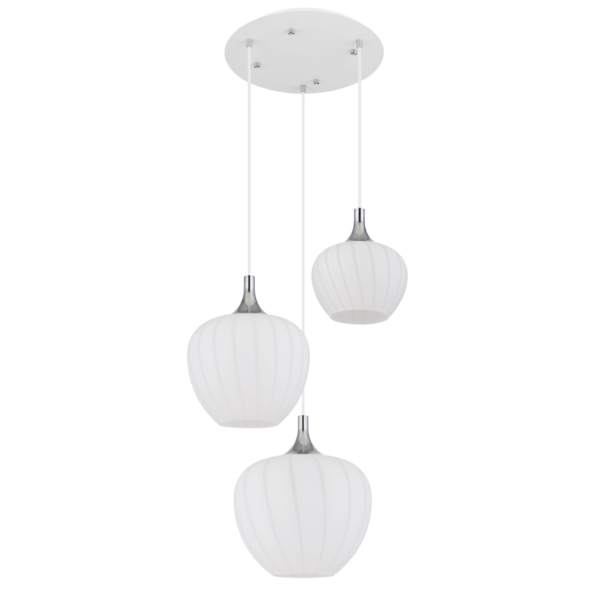 Globo - Lustr na lanku 3xE27/40W/230V bílá