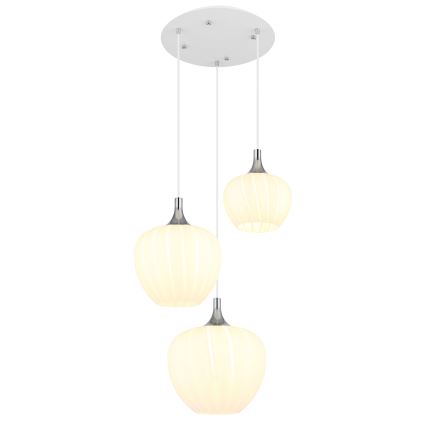Globo - Lustr na lanku 3xE27/40W/230V bílá