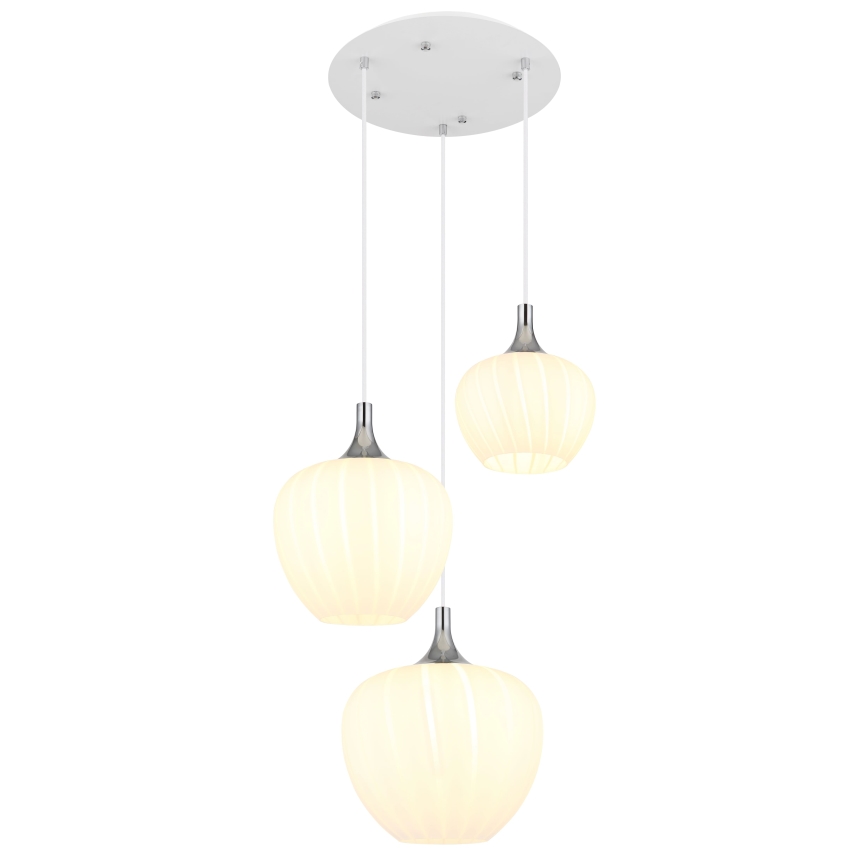 Globo - Lustr na lanku 3xE27/40W/230V bílá