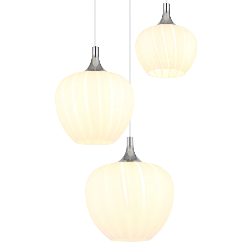 Globo - Lustr na lanku 3xE27/40W/230V bílá