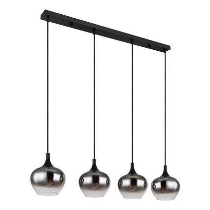 Globo - Lustr na lanku 4xE27/40W/230V černá