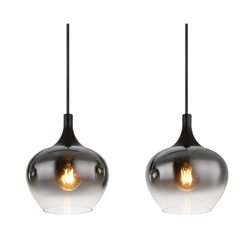 Globo - Lustr na lanku 4xE27/40W/230V černá