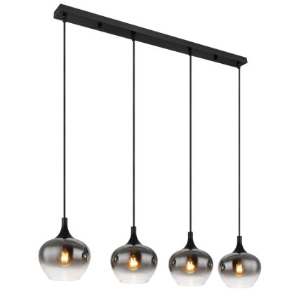 Globo - Lustr na lanku 4xE27/40W/230V černá