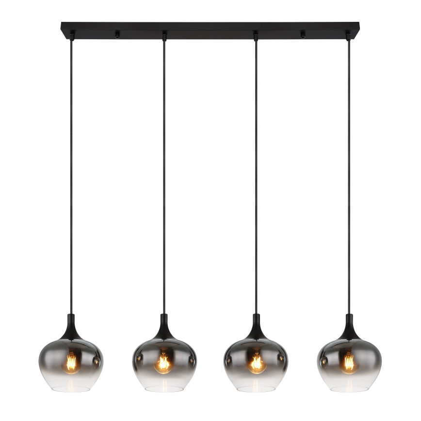 Globo - Lustr na lanku 4xE27/40W/230V černá