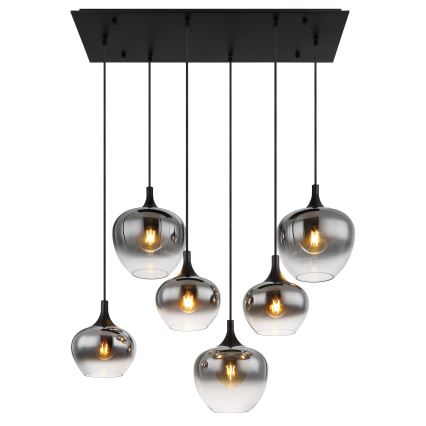 Globo - Lustr na lanku 6xE27/40W/230V černá