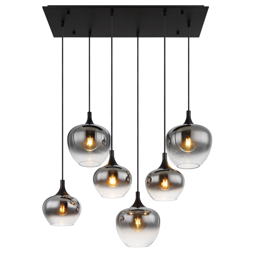 Globo - Lustr na lanku 6xE27/40W/230V černá