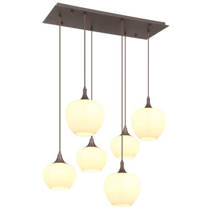 Globo - Lustr na lanku 6xE27/40W/230V bílá