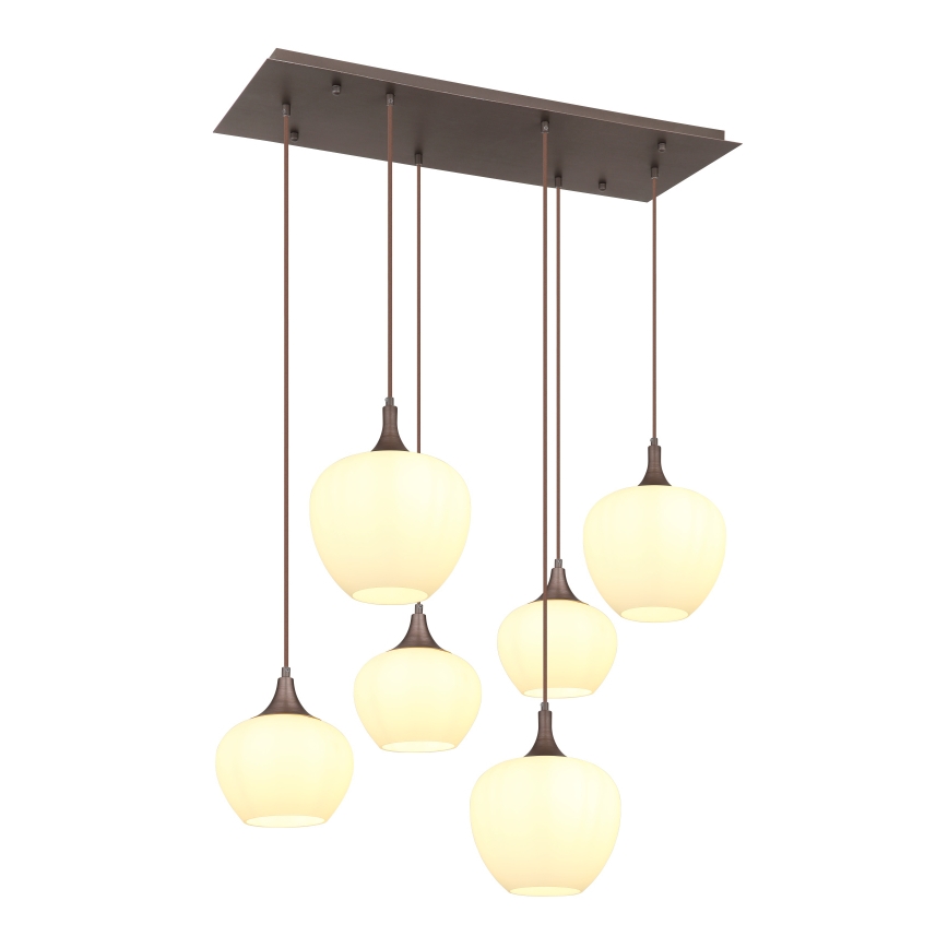 Globo - Lustr na lanku 6xE27/40W/230V bílá