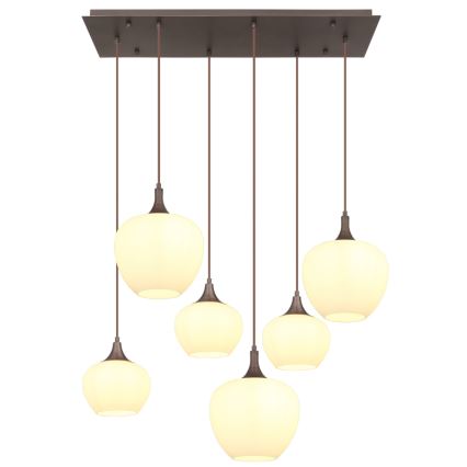 Globo - Lustr na lanku 6xE27/40W/230V bílá