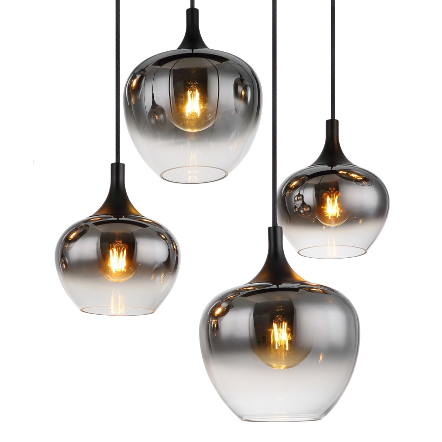 Globo - Lustr na lanku 8xE27/40W/230V černá