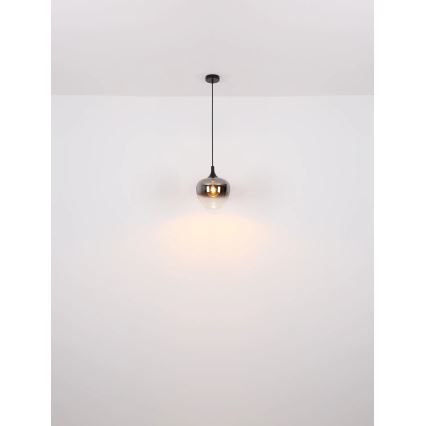 Globo - Lustr na lanku 1xE27/40W/230V pr. 24 cm černá