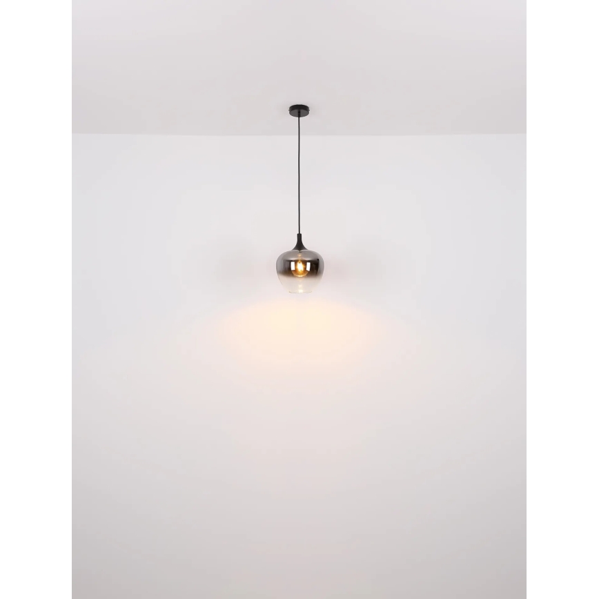 Globo - Lustr na lanku 1xE27/40W/230V pr. 24 cm černá