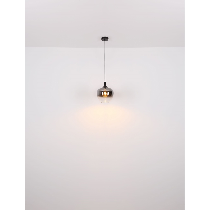 Globo - Lustr na lanku 1xE27/60W/230V pr. 29 cm černá