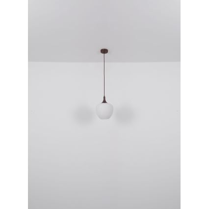 Globo - Lustr na lanku 1xE27/60W/230V pr. 29 cm bílá/hnědá