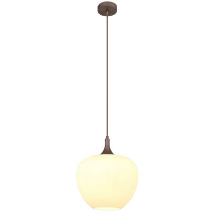 Globo - Lustr na lanku 1xE27/60W/230V pr. 29 cm bílá/hnědá