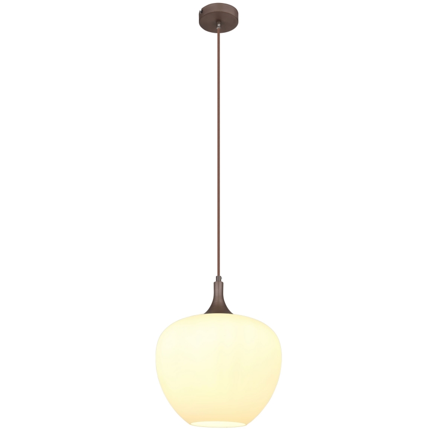 Globo - Lustr na lanku 1xE27/60W/230V pr. 29 cm bílá/hnědá