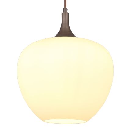 Globo - Lustr na lanku 1xE27/60W/230V pr. 29 cm bílá/hnědá
