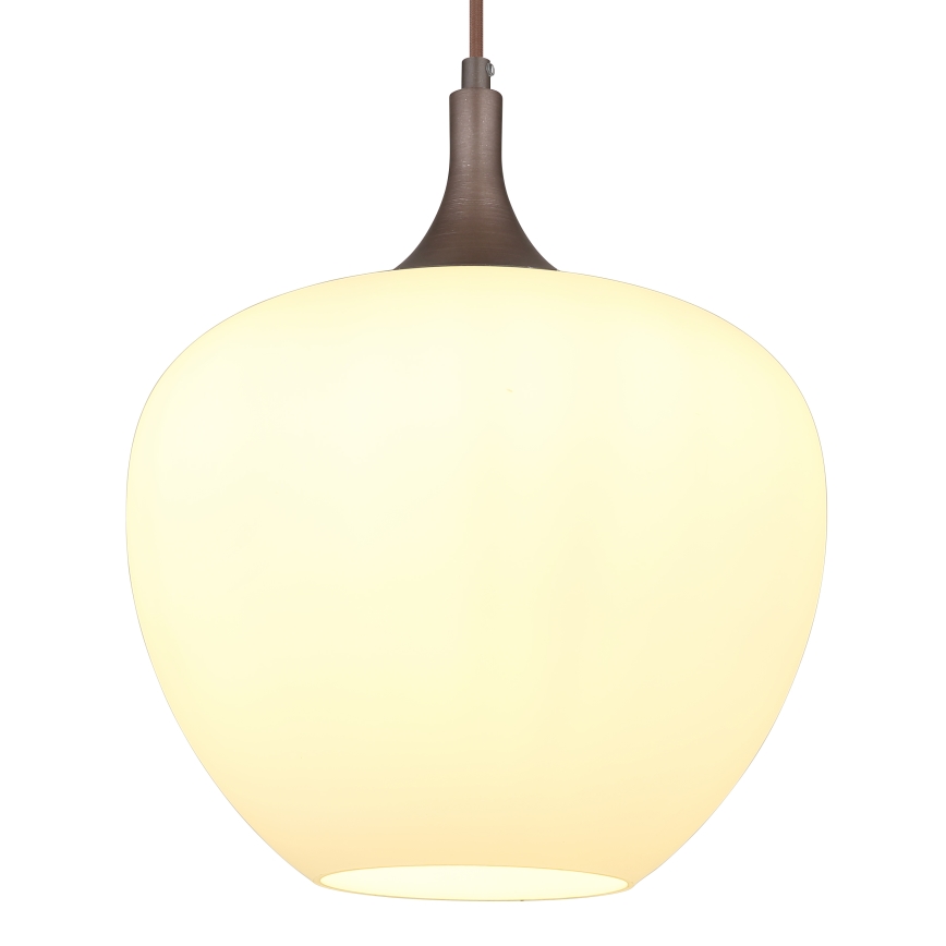 Globo - Lustr na lanku 1xE27/60W/230V pr. 29 cm bílá/hnědá