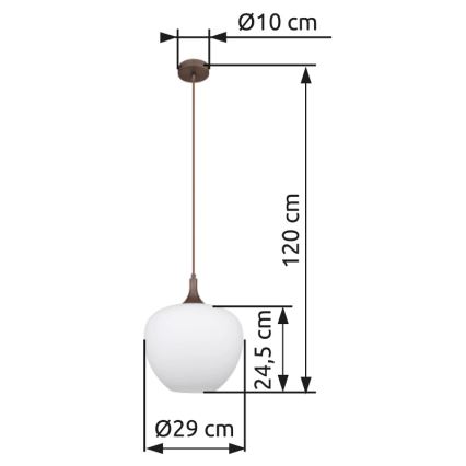 Globo - Lustr na lanku 1xE27/60W/230V pr. 29 cm bílá/hnědá