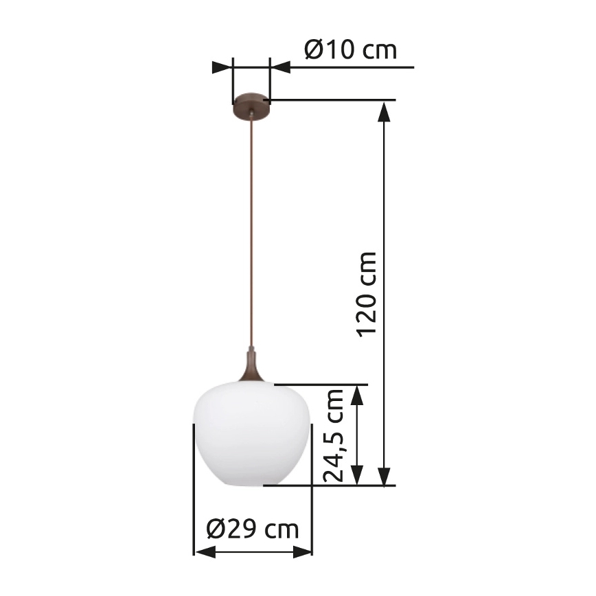 Globo - Lustr na lanku 1xE27/60W/230V pr. 29 cm bílá/hnědá