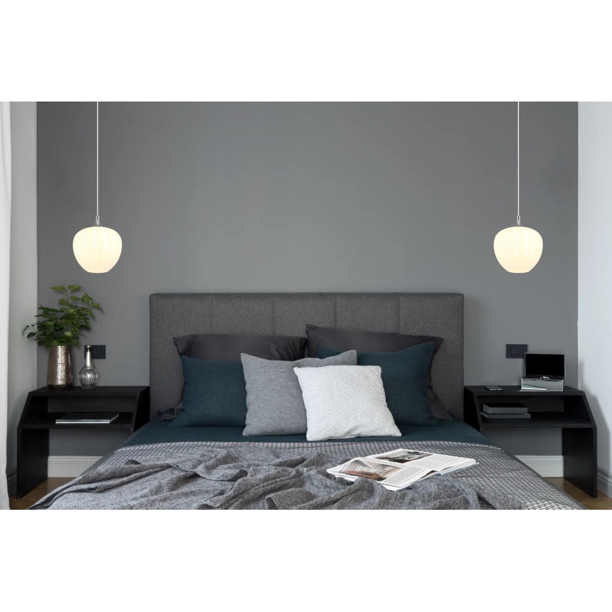 Globo - Lustr na lanku 1xE27/60W/230V pr. 29 cm bílá