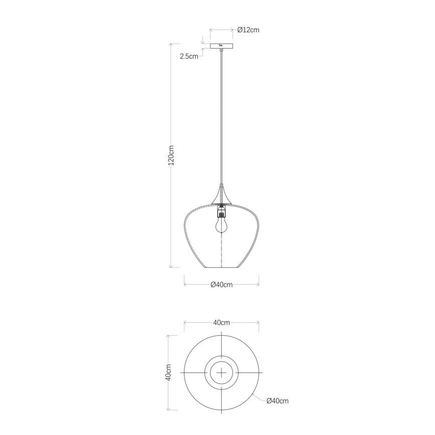 Globo - Lustr na lanku 1xE27/60W/230V pr. 40 cm černá