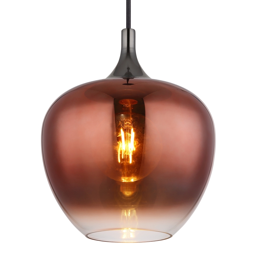 Globo - Lustr na lanku 1xE27/60W/230V pr. 24 cm měděná