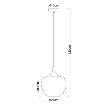 Globo - Lustr na lanku 1xE27/60W/230V pr. 24 cm měděná