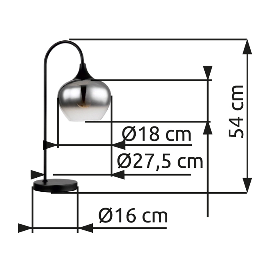 Globo - Stolní lampa 1xE27/40W/230V černá