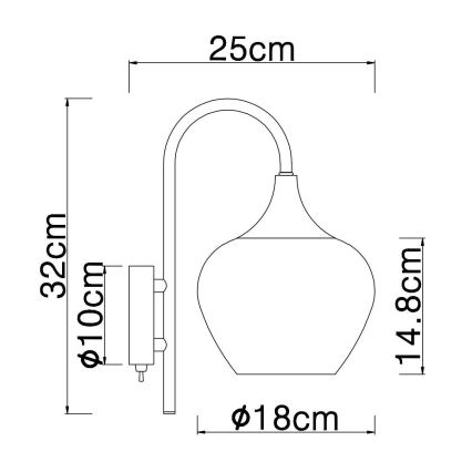 Globo - Nástěnná lampa 1xE27/40W/230V měděná