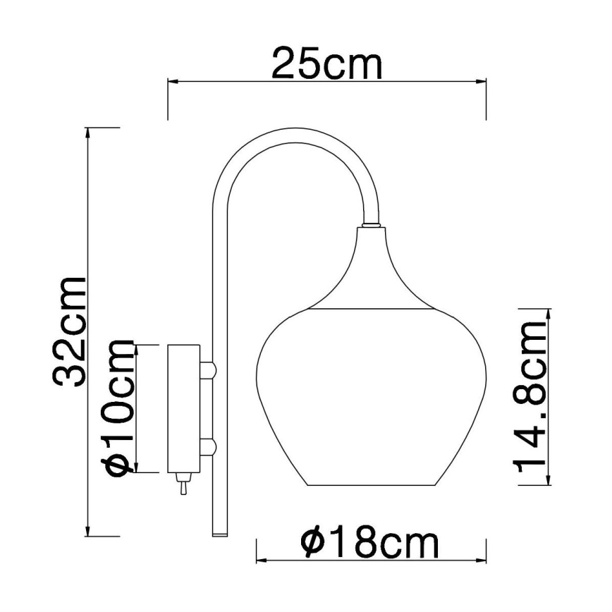 Globo - Nástěnná lampa 1xE27/40W/230V měděná