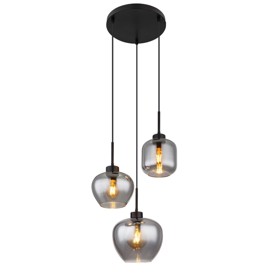 Globo - Lustr na lanku 3xE27/40W/230V černá