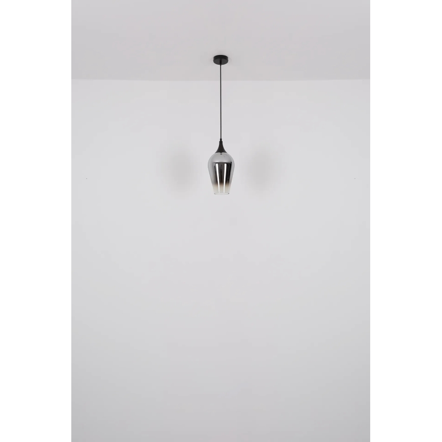 Globo - Lustr na lanku 1xE27/60W/230V pr. 18 cm černá