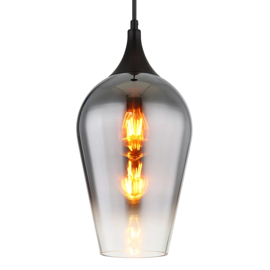 Globo - Lustr na lanku 1xE27/60W/230V pr. 18 cm černá